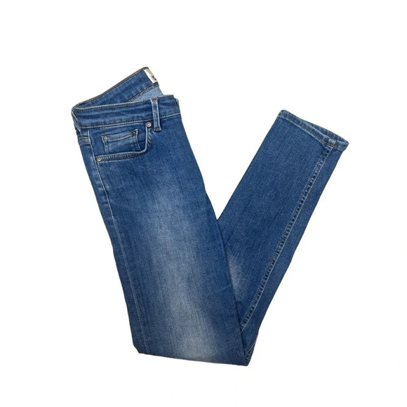 ACNE Studios Skin 5 Used Blue Signature Cropped Leg Stretch Skinny Jean - Picture 6 of 15